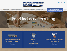 Tablet Screenshot of foodmanagementsearch.com